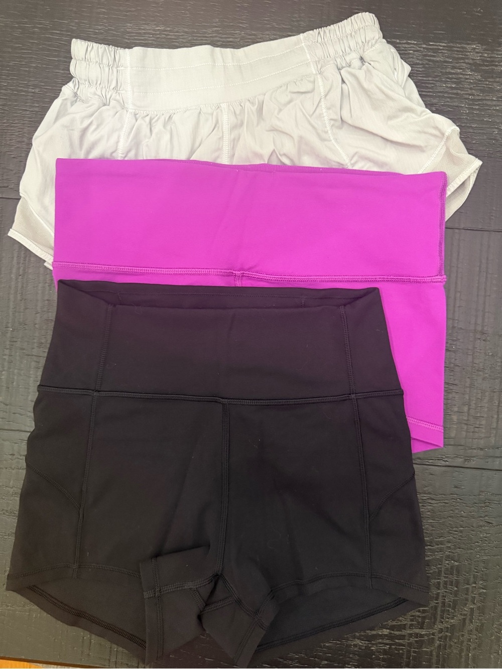 Lululemon Women’s High-Waist Active Shorts - Black, Pink, gray- bundle all 3 are